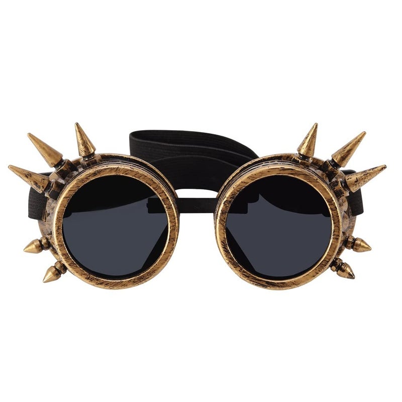 Lelinta Spiked Goggles Steampunk Welding Goth Cosplay Vintage Goggles Rustic - Image 1